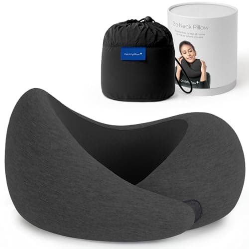 Image of Ostrichpillow Go Neck Pillow - Premium Memory Foam Travel Pillow, 360º Ergonomic Design, Asymmetrical Sides, Travel Bag Included, Washable Modal Cover