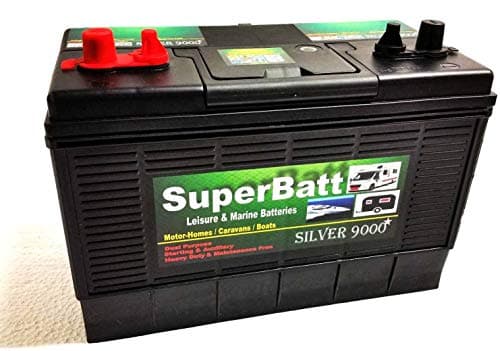 Image of 12V 120AH SuperBatt DT120 Heavy Duty Ultra Deep Cycle Dual Purpose Leisure Marine Battery with Dual Terminals (Twin Posts) & Charge Indicator Replace 105AH ; 110AH ; 115AH ; 120AH