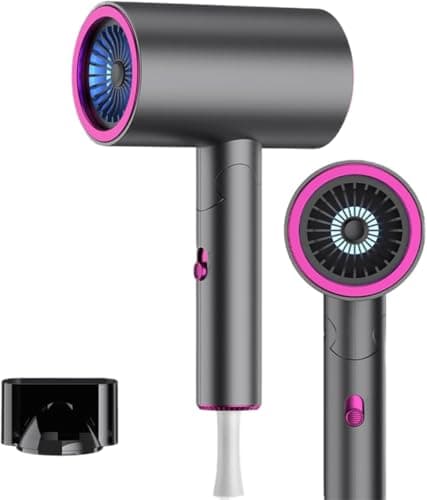 Image of Foldable Travel Hair Dryer, Professional Hairdryer Low Noise Lightweight Blow Dryer for Curly Hair Concentrator with 2 Speed, Heat and Cool Setting for Women Men Home Salon Gift