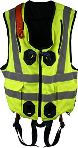 Image of G-Force Elasticated Yellow High Visibility Full Body Height Safety Fall Arrest Harness Jacket with Quick Release Buckles (XXL)