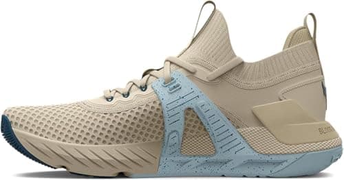Image of Under Armour Women's Project Rock 4 Training Shoe (Stone/Breaker Blue, us_Footwear_Size_System, Adult, Women, Numeric, Medium, Numeric_9_Point_5)