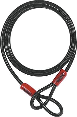 Image of ABUS Cobra 10 loop cable - steel cable coated with plastic - security for bicycle and motorbike accessories - 3 metres long, 10 mm thick, black