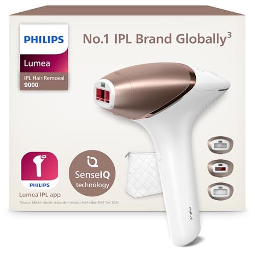 Image of Philips Lumea 9000 Series IPL Hair Removal Device - Laser Hair Removal Alternative, SenseIQ Technology, 3 Attachments for Body, Face and Precision Areas, Corded & Cordless Use, Model BRI955/00