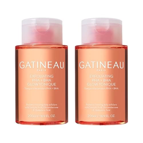 Image of GATINEAU Exfoliating PHA+BHA Glow Tonique Duo - 200ml x2, Radiance-Boosting Acid Toner, Brightens & Hydrates, Refines Skin Texture & Barrier, Glow-Restoring Antioxidants, Exfoliates Dead Skin Cells