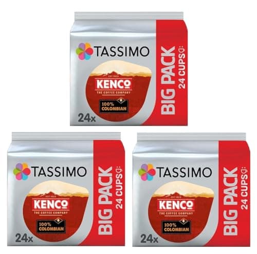 Image of Tassimo Kenco Colombian Coffee Pods x24 (Pack of 3, Total 72 Pods)
