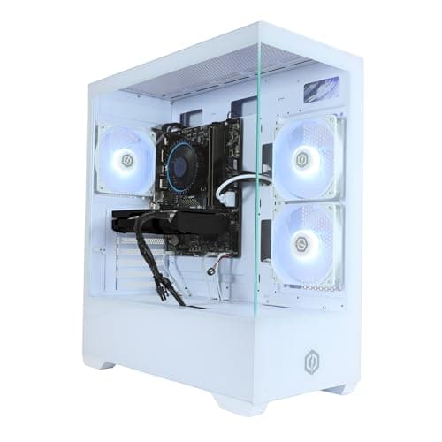 Image of CyberPowerPC Wyvern Gaming PC - AMD Ryzen 5 7500F, Nvidia RTX 5060, 16GB RAM, 1TB NVMe SSD, 650W PSU, Wi-Fi, Windows 11, Prism Panoramic White