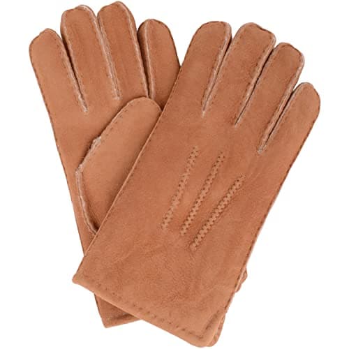Image of SNUGRUGS Men's Chester, Sheepskin Gloves, Chestnut, Medium 9"