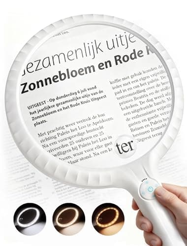 Image of ARTDOT Large Magnifying Glass with 36 LED Light for Adults, Rechargable Handheld Magnifier for Elderly Reading, Diamond Art, Coins, Jewelry, Craft, Painting, Hobbies, Inspection and Close Work