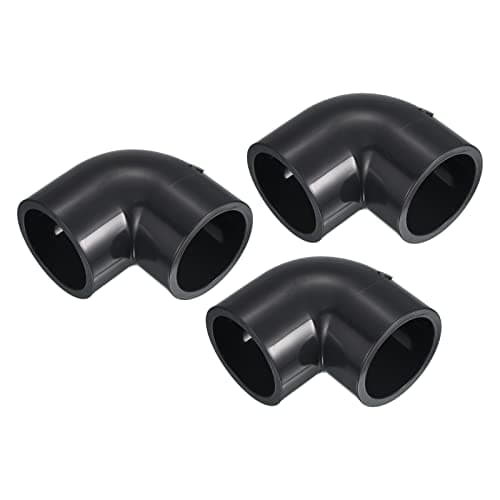 Image of PATIKIL UPVC Pipe Fitting Elbow 40mm Socket, 3 Pack 90 Degree Adapter Connector, Gray
