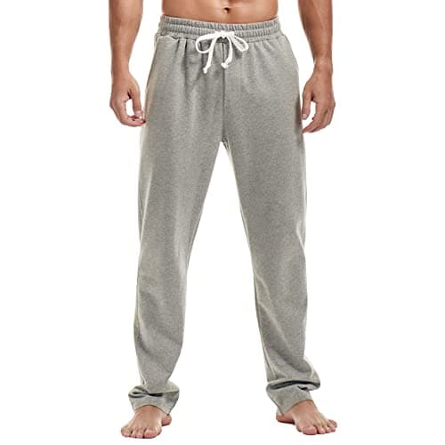 Image of Amy Coulee Mens Joggers Bottoms Cotton Running Gym Tracksuit Bottoms Casual Straight Leg Sweatpants (Gray, M)