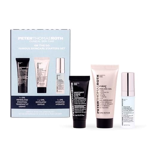 Image of Peter Thomas Roth – On The Go Skincare Starter Set 3 pcs – Instant FIRMx® Eye, FirmX Peeling Gel & Water Drench Glow Serum – Hydrating, Firming & Radiance Boosting Travel Skincare Kit