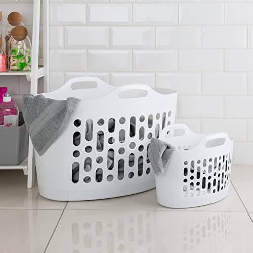 Image of Wham 2 Piece Plastic Flexi Basket Set (8L/50L) Ice White