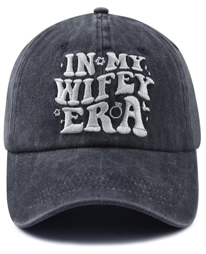 Image of mukroiw Bridal Shower Gifts for Women, Cute Bride Hat, in My Wifey Era Baseball Cap, Wedding Engagement Anniversary Christmas Birthday Gifts for Wife Mom Mama Black