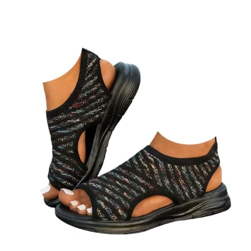 Image of HEONSATI Wide Fit Orthopedic Sandals for Women Uk with Arch Support Summer Ladies Wedge Sandals Walking Platform Casual Beach Shoes Comfy Washable Slingback Slide Sport Open Toe Memory Foam