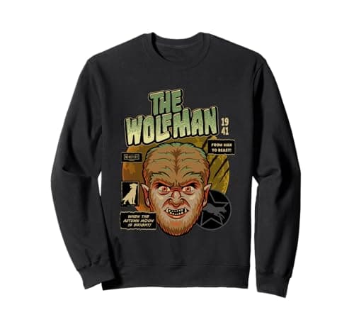 Image of Universal Monsters The Wolf Man Vintage Halloween Mask Sweatshirt