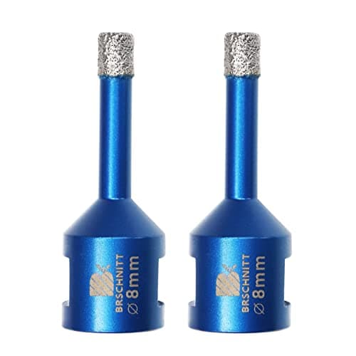 Image of Diamond Drill Bit 8mm,BRSCHNITT 2pcs M14 Vacuum Brazed Diamond Tip Drill Bit for Tile Porcelain Stoneware Ceramic Marble Granite Drilling,Suitable For Angle Grinders