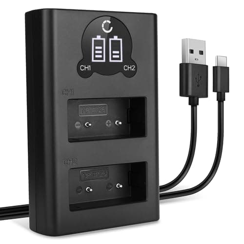 Image of CELLONIC Smart & Fast NP-W126S NP-W126 Dual Charger compatible with compatible with FujiFilm NP-W126S BC-W126 + USB Cable Charging Cable USB Power Supply