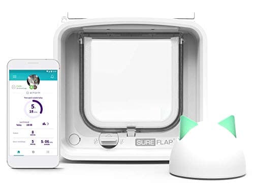 Image of Sure Petcare SureFlap Microchip Cat Flap Connect with Sure Petcare Hub, DualScan Technology, RFID Collar Tags and Microchip Compatible, Mobile App Control, 4 x AA Batteries Required, Not Included