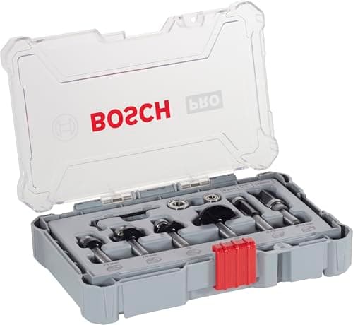Image of Bosch Professional 6 pcs. Trim & Edging Router Bit Set (for Wood, Ø 8 mm Shank, Accessory Router)