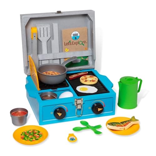 Image of Melissa & Doug Let’s Explore Camp Stove Play Set – 24 Pieces Pretend Camping Stove, Toy Camping For Kids Ages 3+ - FSC Certified
