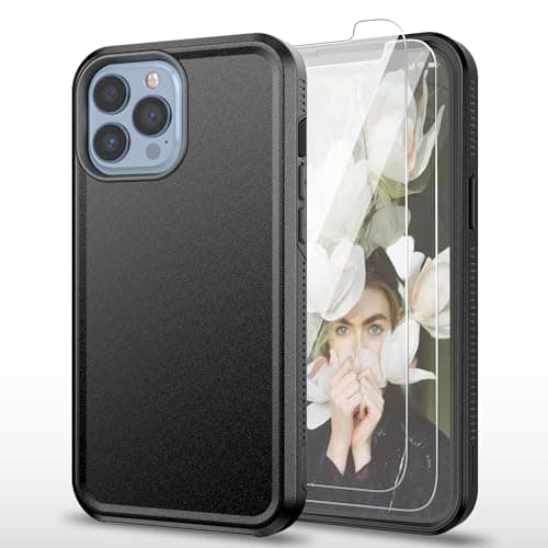 Image of AYMECL Case for iPhone 13 Pro Case,[Military Grade Drop Protection] [with 2 pcs Self-Healing Screen Protectors],Protective Cover for iPhone 13 Pro,Black