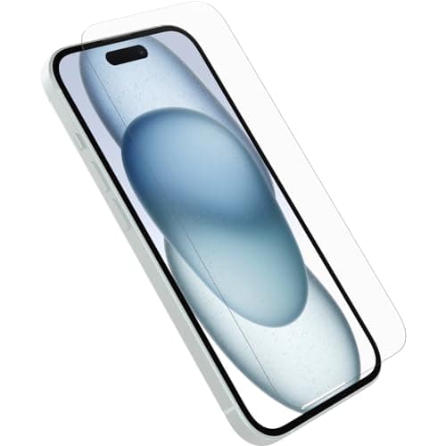 Image of OtterBox Premium Glass Screen Protector for iPhone 15, Tempered Glass, advanced Scratch Protection, Survives Drops up to 3ft, Antimicrobial Protection, No Retail Packaging