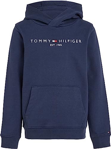 Image of Tommy Hilfiger Kids’ Unisex Essential Hoodie, Blue (Twilight Navy), 10 Years