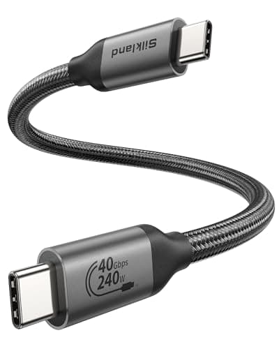 Image of Silkland USB4 Cable for Thunderbolt 4/3 Cable USB-IF Certified 30CM 40Gbps, USB-C Display/Video/Monitor Cable [8K/6K/5K@60Hz 4K@144Hz], 240W PD3.1 for MacBook Pro, PSSD, Display, Docking, Monitor