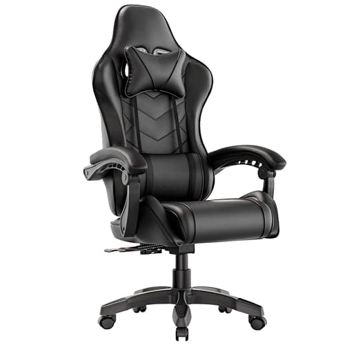 Image of Blisswood Gaming Chair, Ergonomic Racing Gaming Chair for Adults with Lumbar Support, Heavy Duty Recliner Chair upto 150Kg Weight Capacity Swivel Chair (Black)