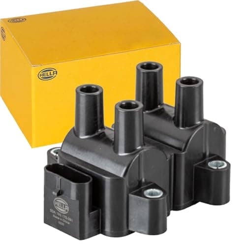 Image of HELLA 5DA 193 175-391 Ignition Coil - 12V - 4-pin connector - Block Ignition Coil - Bolted