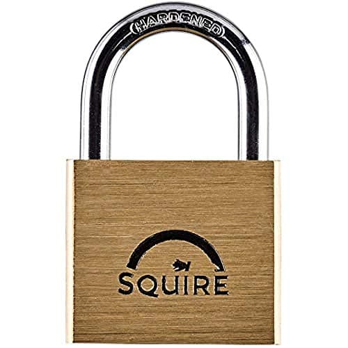 Image of Squire Solid Brass Premium Keyed Padlock, 40mm Wide - Hardened Steel Shackle, Superior 5 Pin Double Locking Security - Weatherproof Lock for Home & School