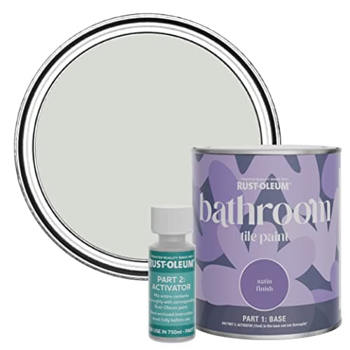 Image of Rust-Oleum Grey Water-Resistant Bathroom Tile Paint in Satin Finish - Winter Grey 750ml
