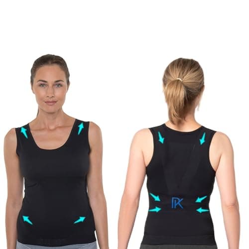 Image of PERCKO - Everyday Back Pain Relief Vest - Ergonomic Posture Corrector, Comfortable and Adjustable Support for Improved Spine Health, for Women, Black, PK1