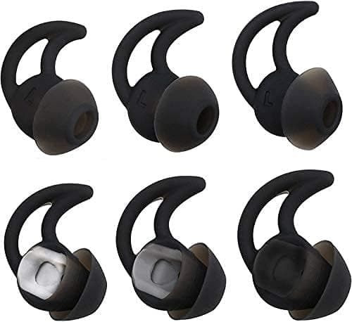 Image of QC30 Replacement Noise Cancelling Double Flange Silicone Earbuds Compatible for Bose QuietControl 30(QC30)/QuietComfort 20(QC20) QC20i/Soundsport Free/SIE2 IE2 IE3 Wireless Headphones(Black)