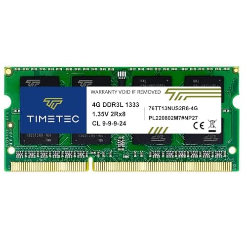 Image of Timetec 4GB DDR3L 1333MHz PC3-10600 Non-ECC Unbuffered 1.35V CL9 2Rx8 Dual Rank 204 Pin SODIMM Laptop Notebook PC Computer Memory RAM Module Upgrade (4GB)