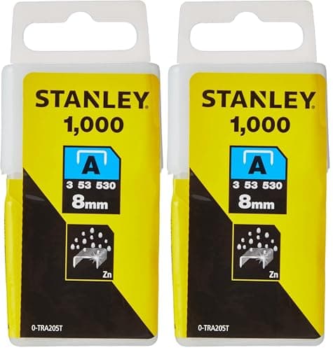 Image of Stanley STA0TRA205T Light Duty Staple 8MM (1000) 0-TRA205T (Pack of 2)
