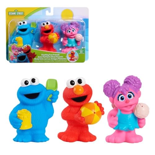 Image of Sesame Street Floating Fun Friends 3-Piece Set Water Squirters Bath and Pool Toys, Officially Licensed Kids Toys for Ages 2 Up by Just Play