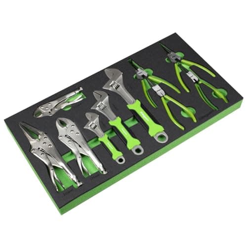 Image of Siegen by Sealey 10pc Adjustable Wrench & Pliers Set with Tool Tray - S01278