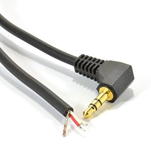 Image of kenable 3.5mm Stereo Jack Plug to Bare Wire Cable Pure Copper Gold Plated Audio Lead Black 2m