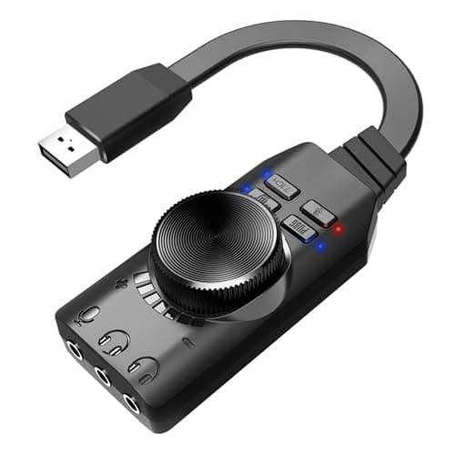 Image of USB Sound Card - External Surround 7.1 Adapter, Driver Free Audio Converter, Laptop Connector, Volume Control Headphone Accessory | Reliable USB Sound Card For Streami