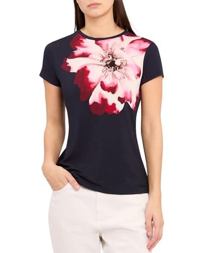 Image of Ted Baker London louannt-Floral Print t Shirt, Navy