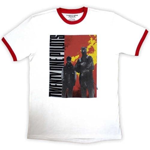 Image of Rock Off officially licensed products Twenty One Pilots Side Stand Ringer T Shirt M White