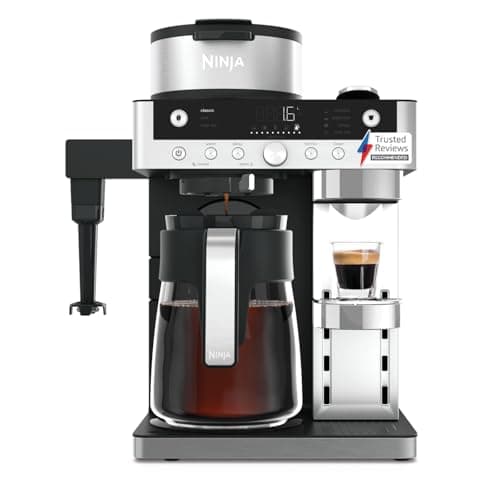 Image of Ninja Prestige 2-in-1 Filter Coffee and Pod Capsule Machine with Built-in Milk Frother, Make Lattes, Iced Coffee and Flat Whites, Black CFN802UK