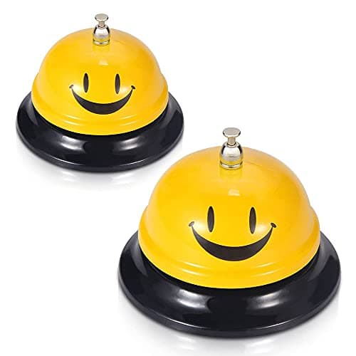 Image of Comsmart Call Bell, Service Bell for the Porter Kitchen Restaurant Bar Classic Concierge Hotel Use(3.35 Inch Diameter) (Yellow)