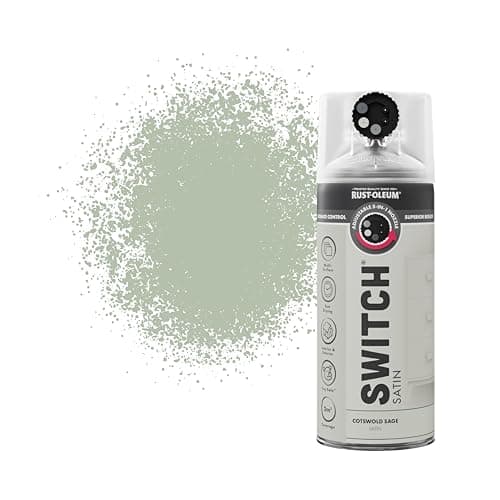 Image of Rust-Oleum Switch 5 in 1 Nozzle Multi Surface Topcoat Decorative Spray Paint Aerosol 400ml Cotswold Sage Satin Finish