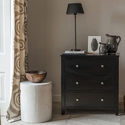 Image of Brooklyn Black 3 Drawer Chest, Large chest of drawers, metal runners, ASSEMBLED