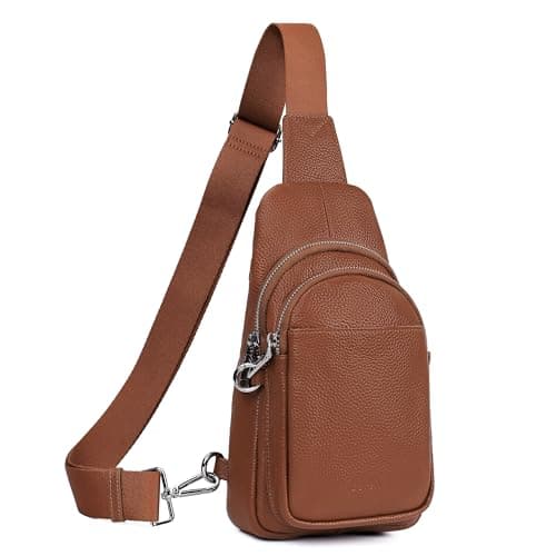 Image of befen Genuine Leather Cross Body Bags for Women RFID Phone Bags for Women Crossbody Brown Sling Bag for Ladies Small Chest Bag for Girls Travel