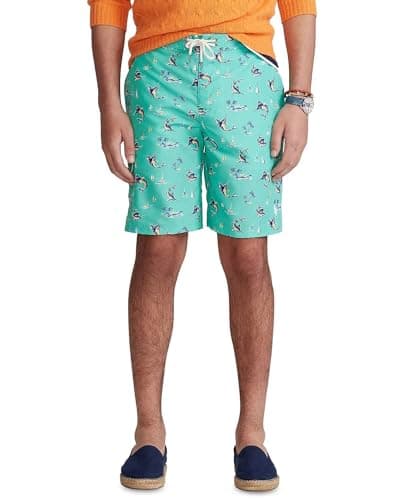 Image of POLO RALPH LAUREN Men's Kailua 8" Swim Trunks, Seafoam Marlin Boats, XL