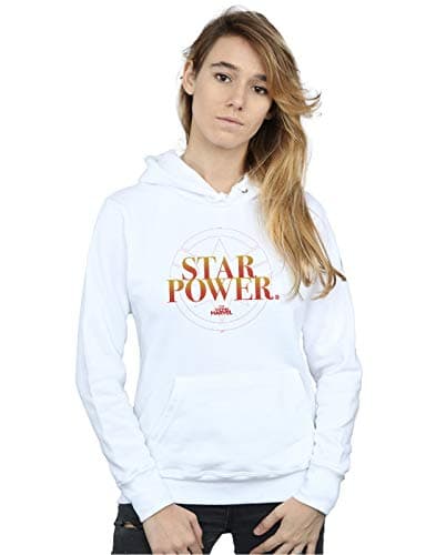 Image of Marvel Women's Captain Marvel Star Power Hoodie White Large