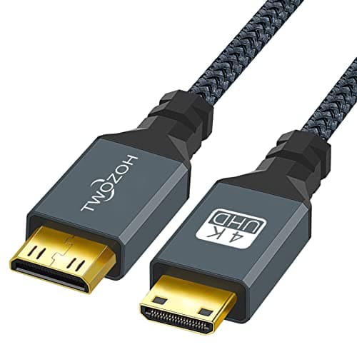 Image of Twozoh Mini HDMI Cable, (C Type) Mini HDMI Male Cable, HDMI Mini Male Cord support 3D 4K/1080P (30CM)